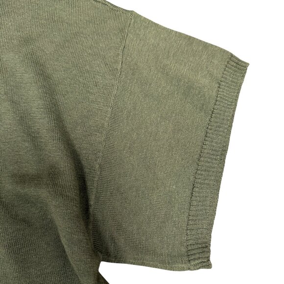 EILEEN FISHER Women's EUC Silk/Linen Knit Tunic Shirt Olive | Size PL - Picture 2 of 7